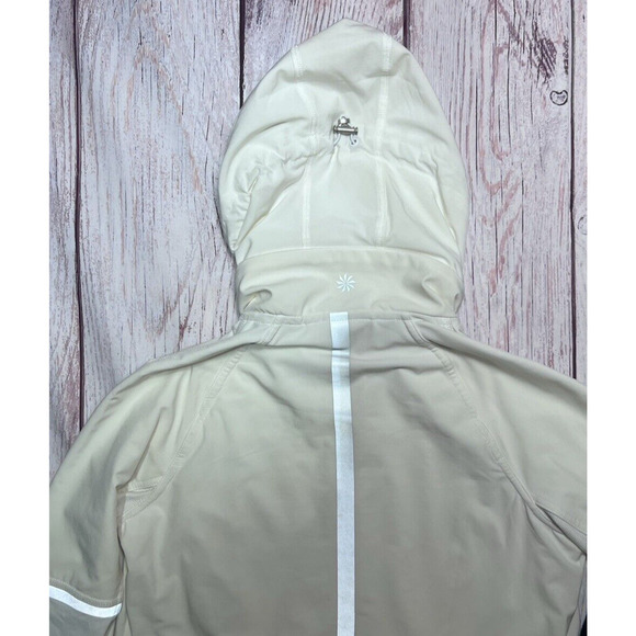 Athleta Jacket Women M White Gray Heather Full Zip Hiking Gorpcore Outdoor Basic - Picture 7 of 12